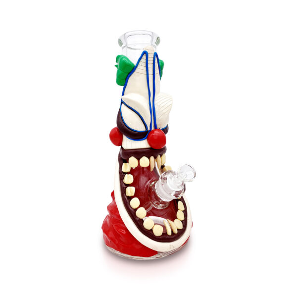 14" 3D creepy clown bong on white background