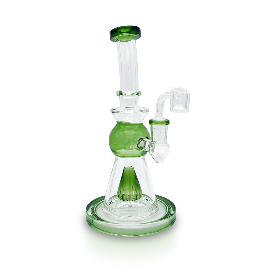 9" hourglass bong in green